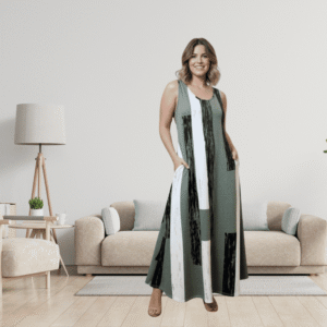 Maxi vestido sin mangas y con bolsillos